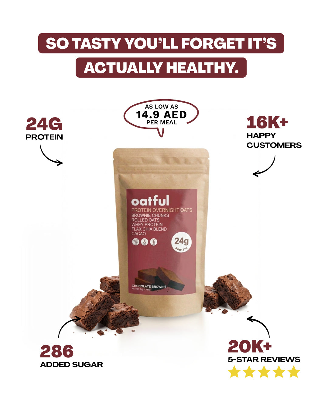 Chocolate Brownie 6-Single Serve Pouches