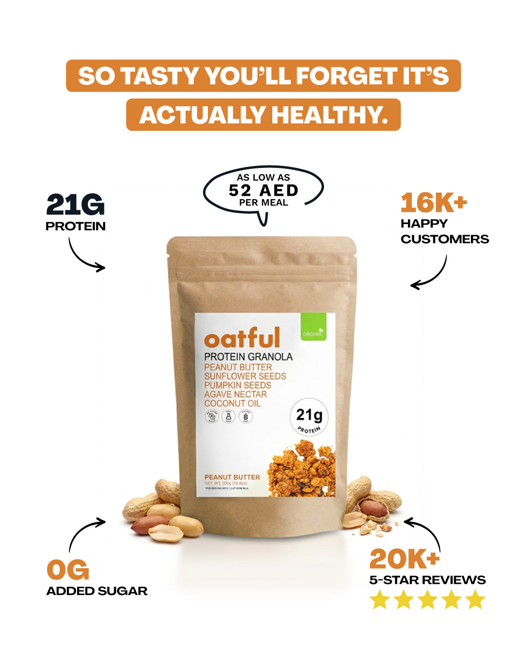 Organic Peanut Butter Protein Granola Bag