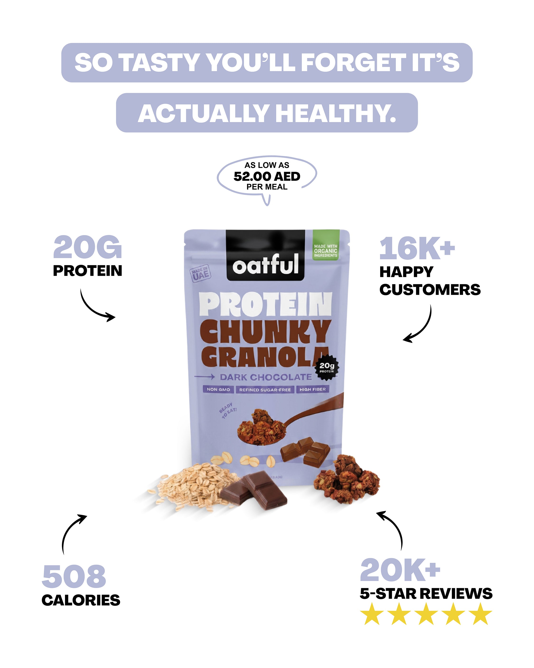 Organic Chocolate Protein Granola Bag