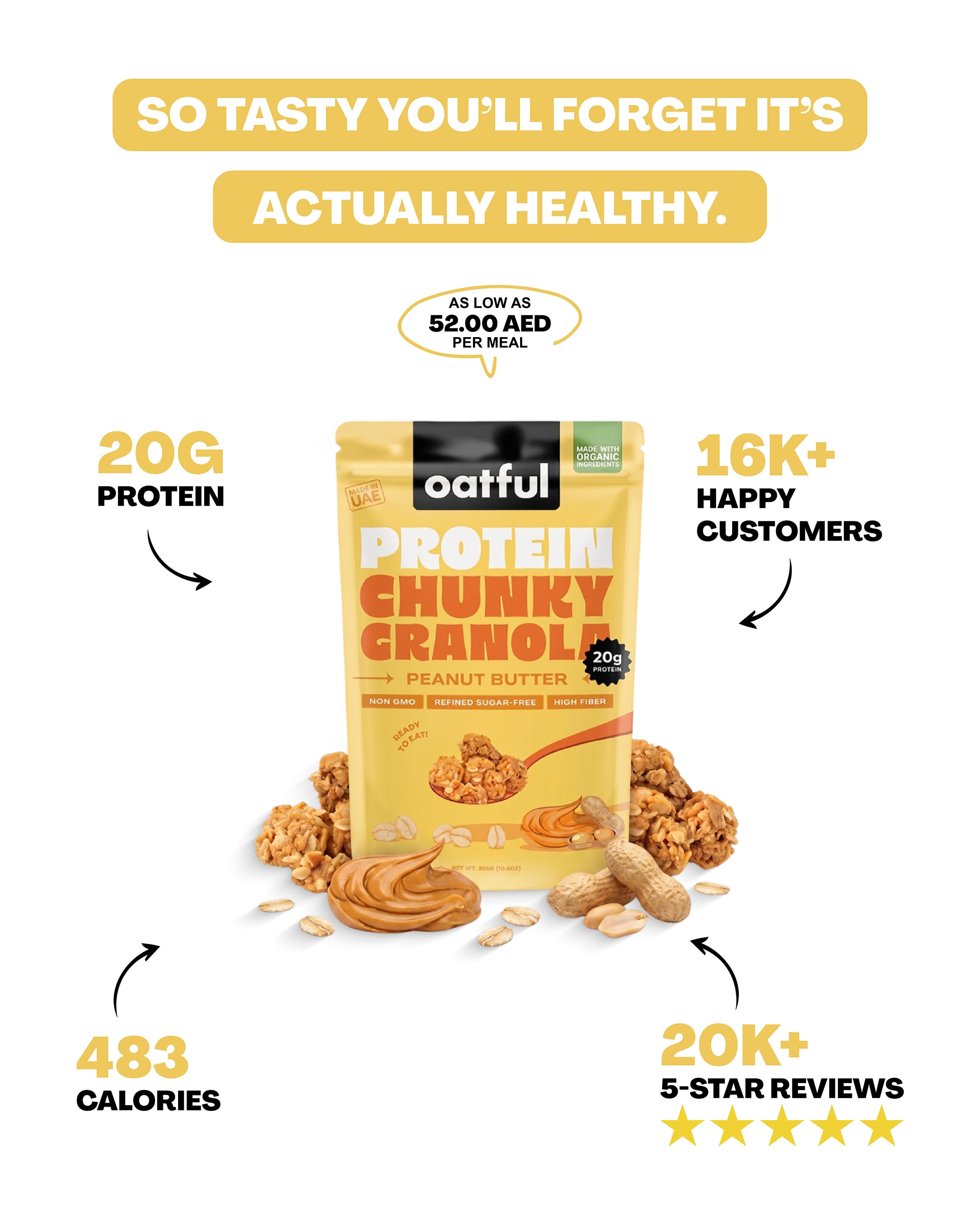 Organic Peanut Butter Protein Granola Bag